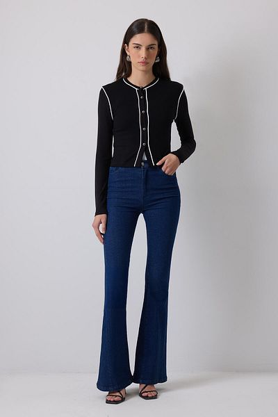Touché Privé Contrast Line Detail Knitted Cardigan