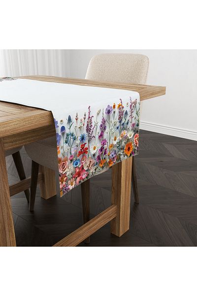 Filamente Runner Imprimat Digital - Motiv Floral de Primavara - 140x40 Cm
