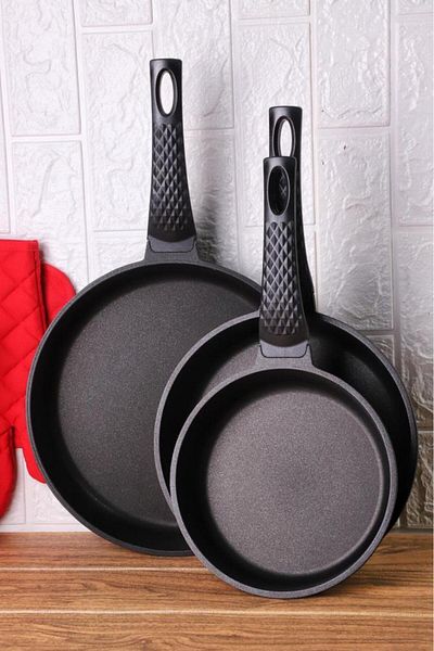 Bambum 3-Piece Granite Pan Set - Black