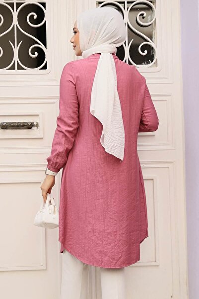 Neva Style Zippered Dusty Rose Hijab Tunic 1467Gk