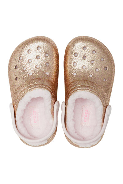 Crocs Saboti new classic glitter lined clog kids - gold/barely pink