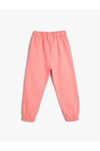 Koton Basic Jogger Sweatpants Applique Detailed Tie Waist Cotton
