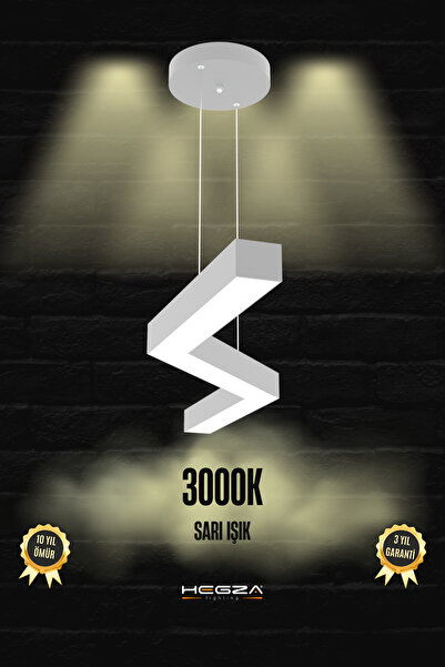 Hegza Lighting Gabbıano ( Gri Kasa, Sarı Işık ) Ledli Modern Led Avize, Salon...