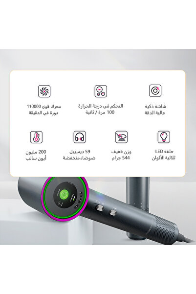 KINSEI BEAUTY High-Speed Hair Dryer 1600W Ionic Fast Drying Ion Hairdryer Low Noise With Nozzle For Unisex