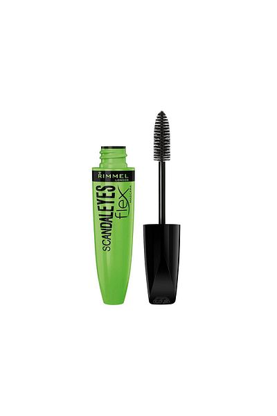 RIMMEL LONDON ماسكارا سوداء - ماسكارا ScandalEyes Flex باللون الأسود المتطرف3614227541818