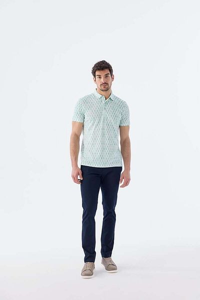 Jakamen Μπλουζάκι με μοτίβο πόλο με λαιμόκοψη Mint Slim Fit