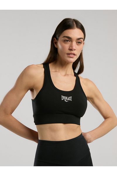 EVERLAST حمالة صدر رياضية من القطن باللون الأسود للنساء من Ever Essentials