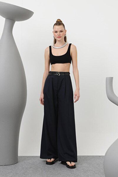 Soul 32183 Γυναικείο παντελόνι Palazzo με ζώνη