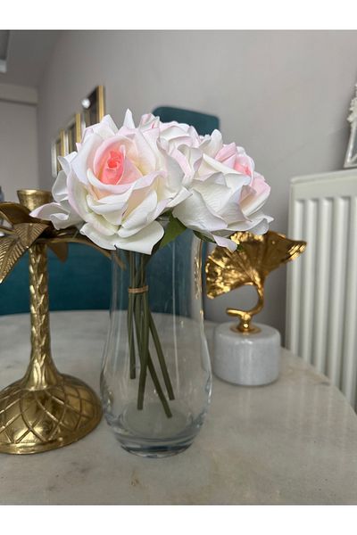 Hatice sakallı design Decorative Vase and Rose Set 5 Dalli Rose and Vase with a Set of 2
