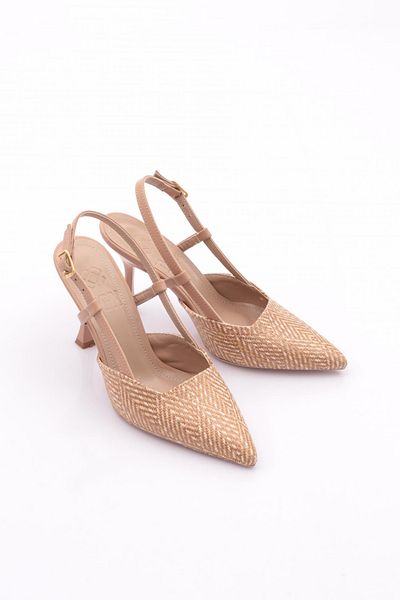 DGN Pantofi cu toc pentru femei cu vârf ascuțit Nud 51613534