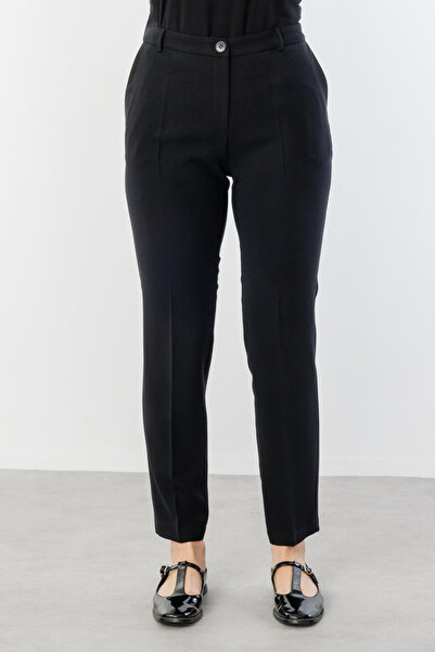 Ekol Dar Paça Büyük Beden Pantolon Siyah