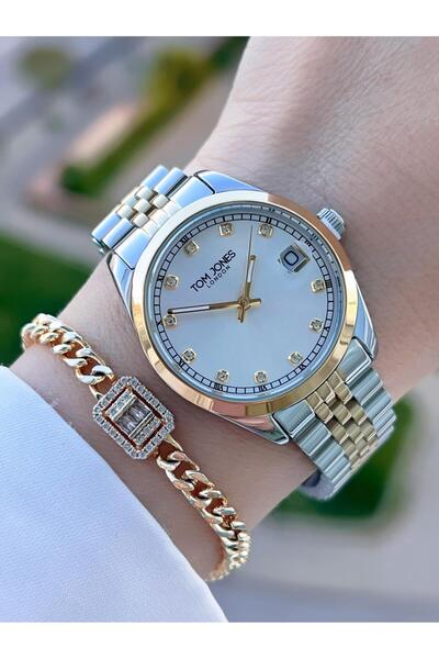 Tom Jones 24 Ay Garantili Takvimli Renk Atmaz Çelik Kordon 30mt Su Geçirmez K...