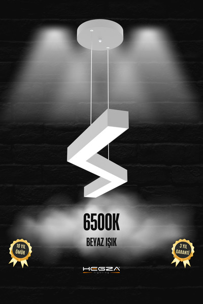 Hegza Lighting Gabbıano ( Gri Kasa, Beyaz Işık ) Ledli Modern Led Avize, Salo...