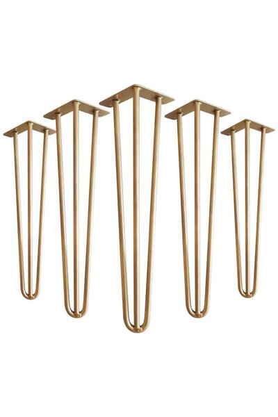 Abronya Masa Mobilya Ayakları İçin Metal Altın Gold Firkete Takımı 60 Cm