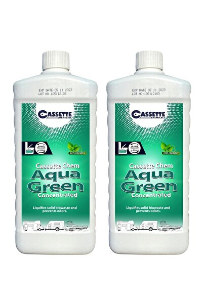 CASSETTE CHEMICALS Karavan Tekne Tuvalet Kimyasalı Aqua Green Atık Parçalayıcı 2'li Avantajlı Paket