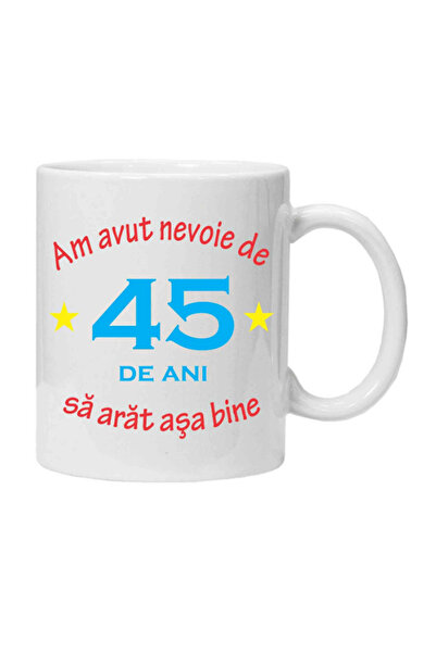 OEM Εξατομικευμένη λευκή κούπα "μου πήρε 45 χρόνια", INOVATIX. 330ml