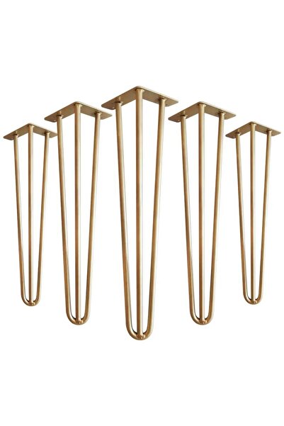 Abronya Sehpa Ayakları ve Mobilya Ayakları İçin Metal Gold Firkete Takımı 40 Cm