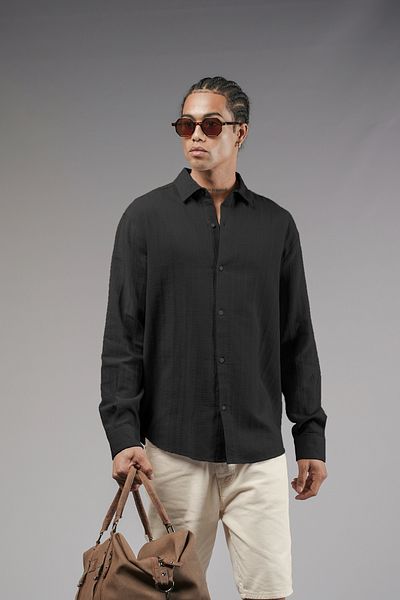 Butik TREND WE Πουκάμισο γιακά Βαμβακερό λινό ύφασμα κανονική εφαρμογή Ανδρικό πουκάμισο