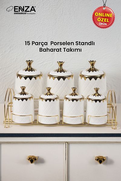 Enza Star Spice Set with Stand 15 Pieces