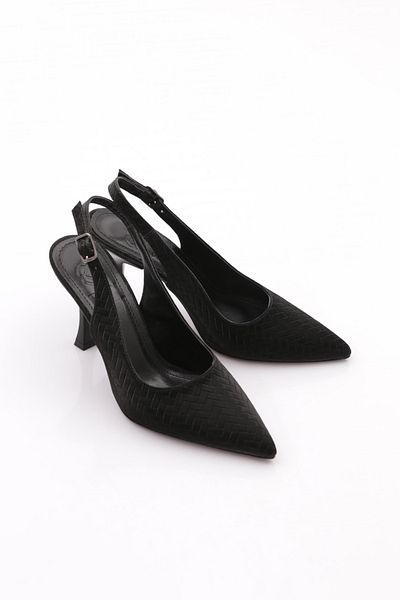 DGN Women's Pointed Toe Heeled Shoes Black 61423534