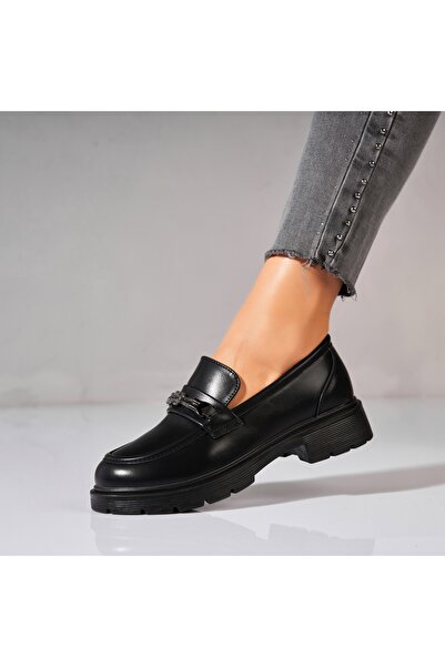 Joana Γυναικεία casual παπούτσια από μαύρο οικολογικό δέρμα Diona