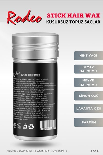 RODEO Topuz Brush 3053 + Stick Wax Hair Fixer 75Gr