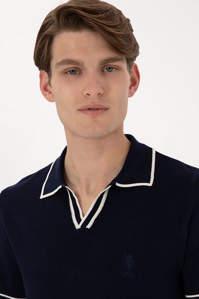 U.S. Polo Assn. Мъжка тениска с прилепнала кройка и поло яка, тъмносиня, 50299364-vr033