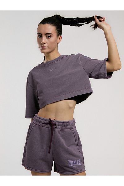 EVERLAST Bronx 1910 Oversize Purple Crop Women's T-Shirt