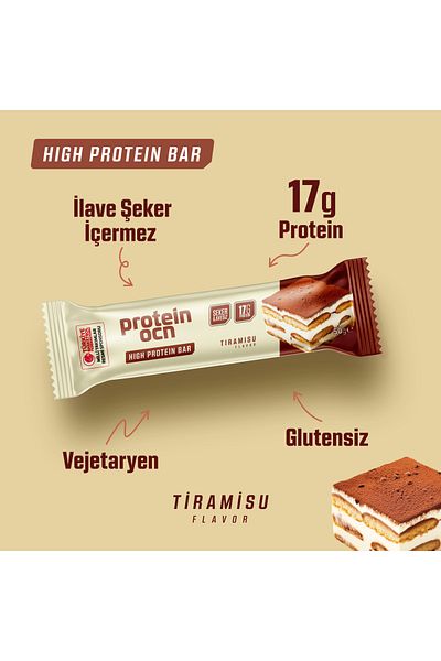 Proteinocean Protein Bar with Tiramisu Flavor - 50g X 8 Pieces