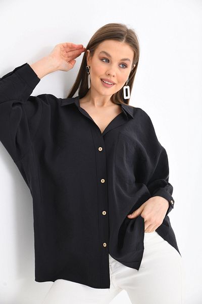 Park Karon Γυναικείο μακρυμάνικο πουκάμισο Oversize 100% βαμβακερό Basic