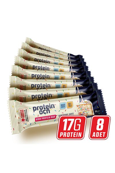 Proteinocean Birthday Cake Flavored Protein Bar - 50g X 8 Pieces