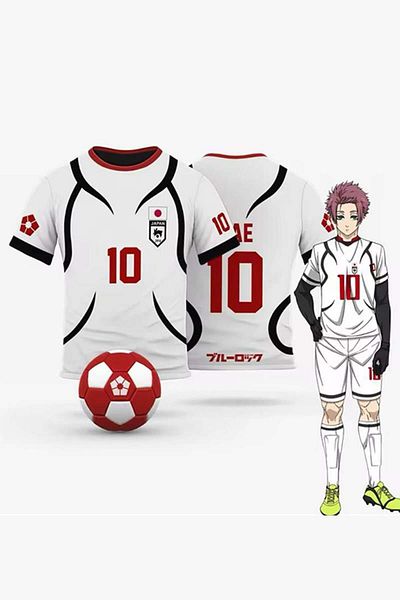 Köstebek Λευκό Anime Blue Lock 10 Jersey Unisex T-shirt
