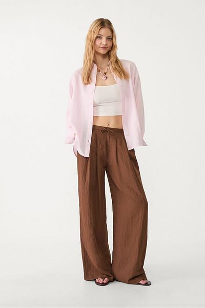 Stradivarius قميص من مزيج الكتان