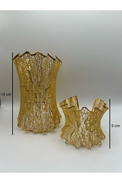 NYR Gold Silver 22 Ayar Altın Kaplama Desenli Tül Bilezik 925 Ayar Gümüş