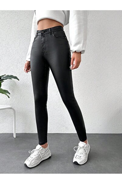 Miss Poem Siyah Yüksek Bel Şık Kadın Pantolonu JustBlack