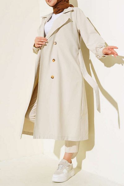Lucia Fashion Buttoned Spring Summer Trench Coat