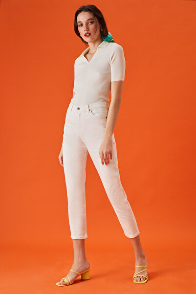 Park Karon Women's Polo Neck Short Sleeve Basic Knitwear Blouse