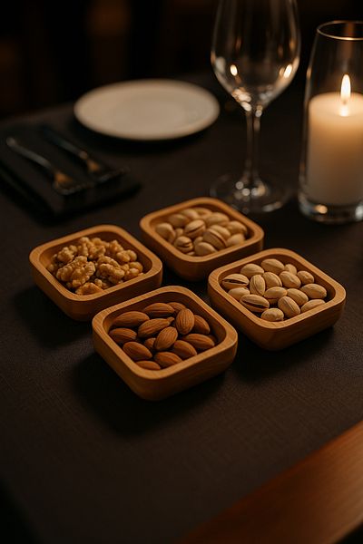 CİHO Bamboo Square 4 Pieces 9.5 cm (Vivatti) Snack Bowl
