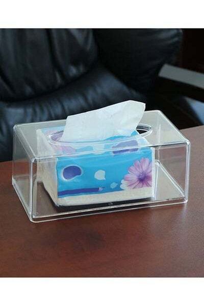 HALAMODO Tissue Box Clear 21.5x11.8x9.3cm
