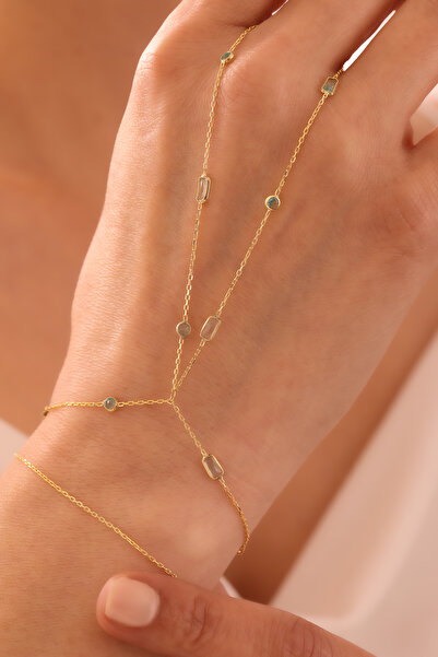 emy by emel luxury silver jewelry Altın Kaplama Aqua Marin Taşlı Şahmeran 925...