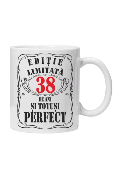 OEM Cana albă personalizată „ediție limitată”, 38 ani, INOVATIX. 330 ml