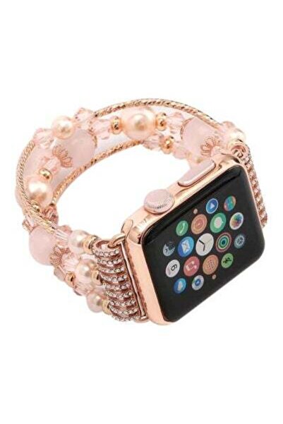 HALAMODO سوار بديل لساعة أبل 38 مم باللون الوردي