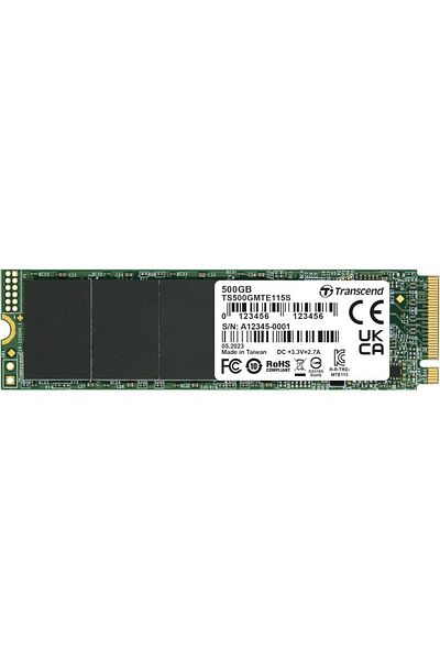 Transcend SSD Transcend MTE115S, 500 GB, M.2 2280, PCIe Gen3 x4 NVMe