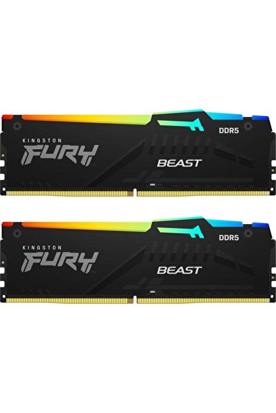 Kingston Memorii Kingston FURY Beast RGB, 64 GB (2x32 GB), DDR5, 6400 MHz, CL...
