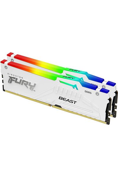 Kingston Memorie Kingston FURY Beast RGB White 32GB DDR5 6000MHz CL30 Dual Channel Kit