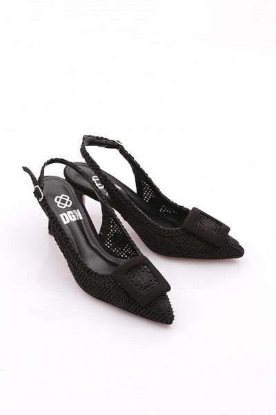 DGN 5627 Pantofi cu toc cu cataramă pătrată pentru femei