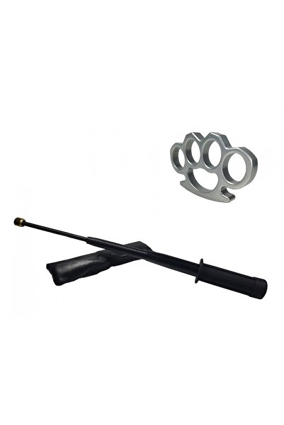 Depox Sada ohebné teleskopické černé hole s tonfovou rukojetí 47 cm a stříbrn...