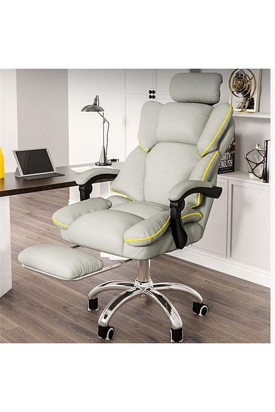 COOYA Computer Chair, Comfortable Cushion, Ergonomic, With Footrest, 65x65x120cm, Suitable for Home Office