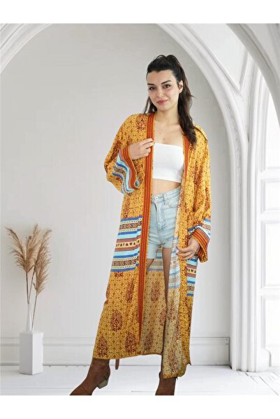 Miss Boheme Yellow Patterned Kaftan