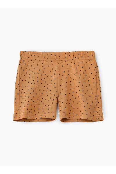 Basicxx Brown Knitted Cotton Shorts with Polka Dots for Boys
